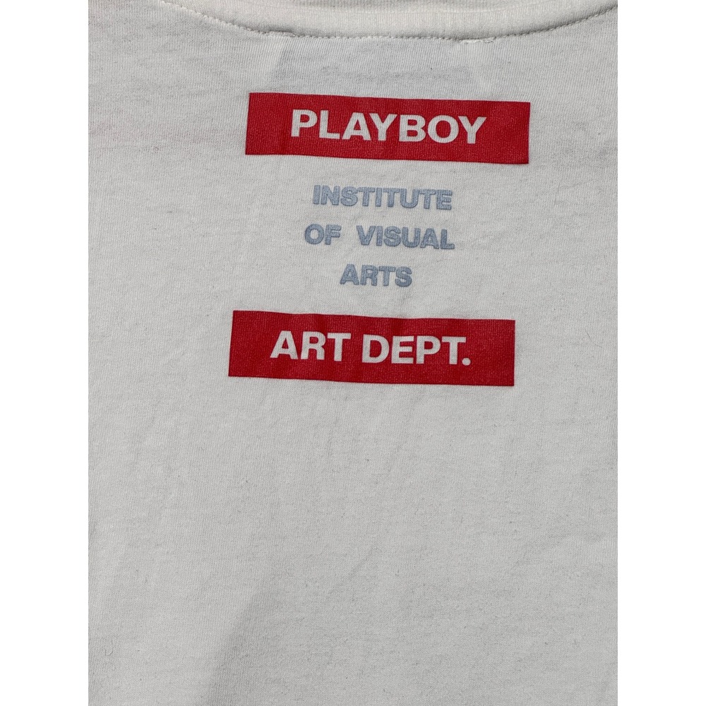 Playboy by PacSun Art Dept Graphic T-Shirt Medium Cream Institute Visual Arts - Picture 2 of 6